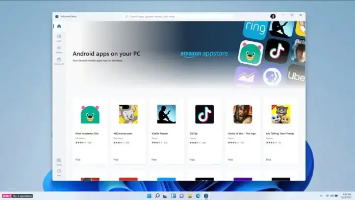 windows 11 android support